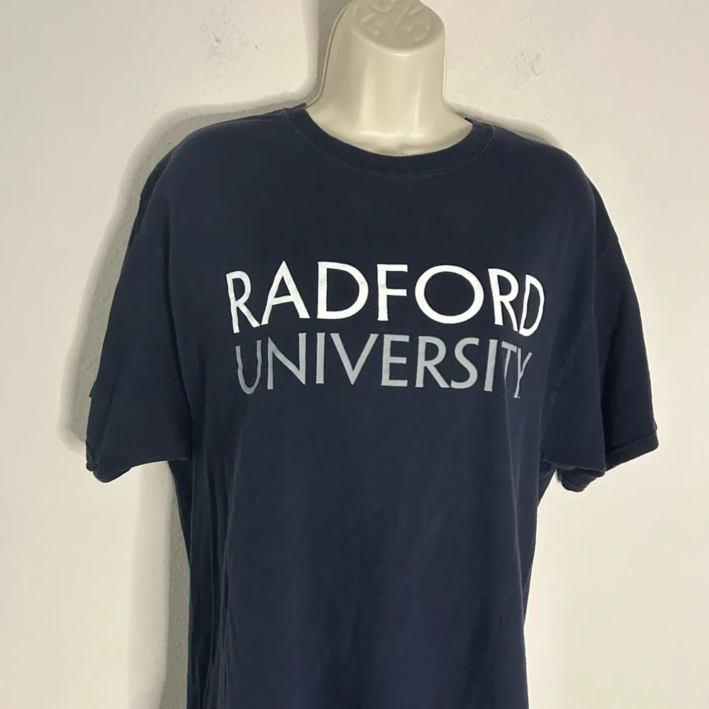 5 for $25 🌙 Champion Dark Navy Blue Radford University Tee - Picture 2 of 5